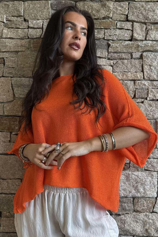 Conrad Box Cotton Knit Aperol